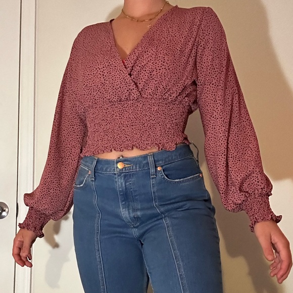 Spotted Cinched Blouse - Picture 2 of 2